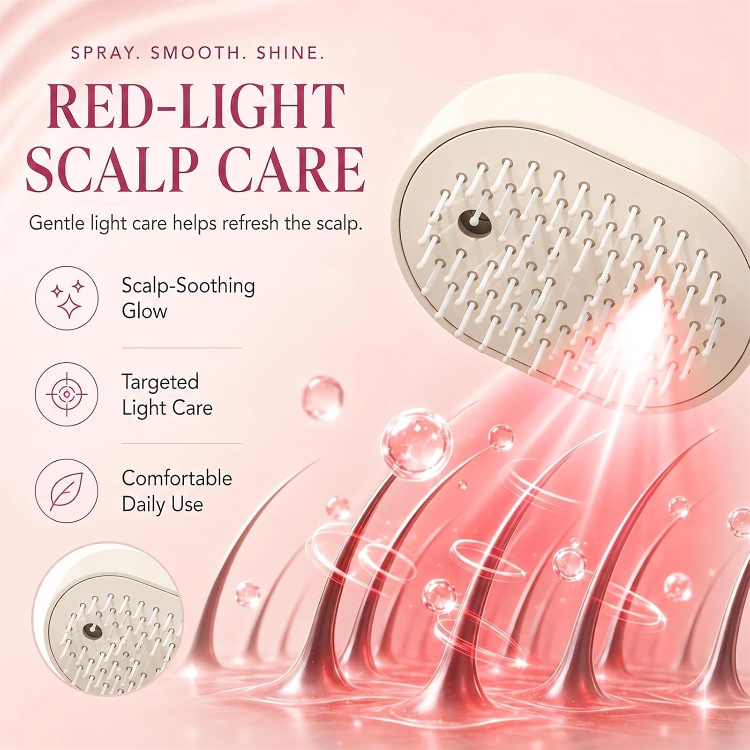 2026 All in One Misting Aqua Detangler Brush Electric Spray Air Cushion Massage
