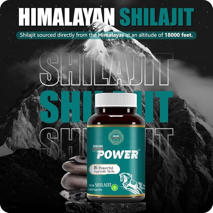 2×100% Pure Shilajit Power + 16 Herbs Extremely potent, High Performance 60 Cap