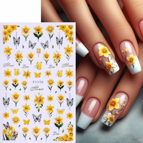 Autumn Nail Stickers Set – 10 Sheets Fall Nail Art Decals with Tweezers Nail