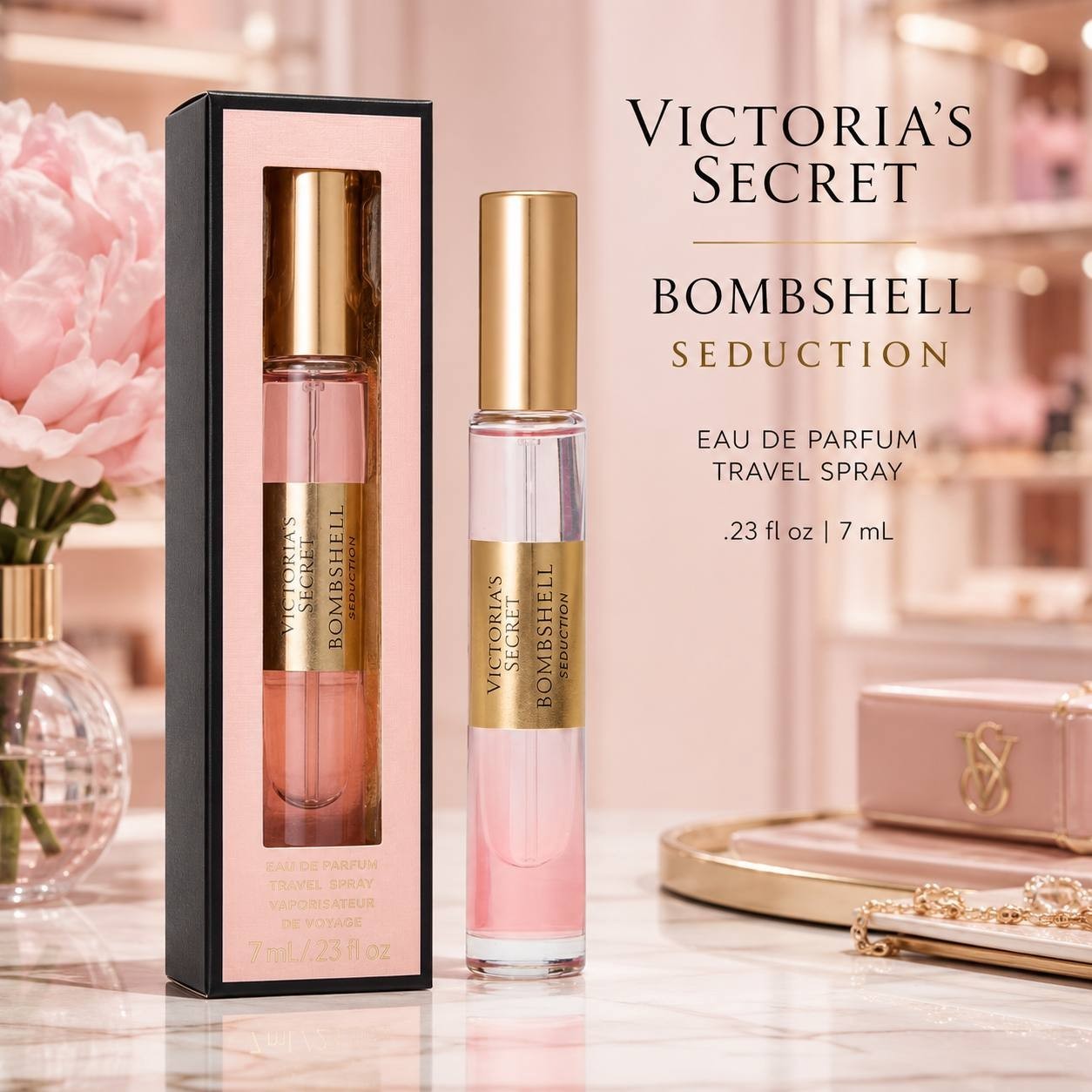 Victoria’s Secret Bombshell Seduction EDP Travel Spray 0.23 oz 7mL New Boxed