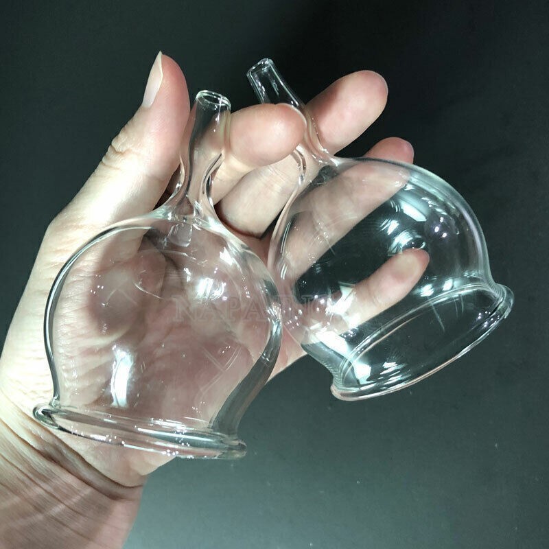 2PCS 6cm Glass Cupping Cups Reusable Massage Cups For Vacuum Therapy SPA Machine