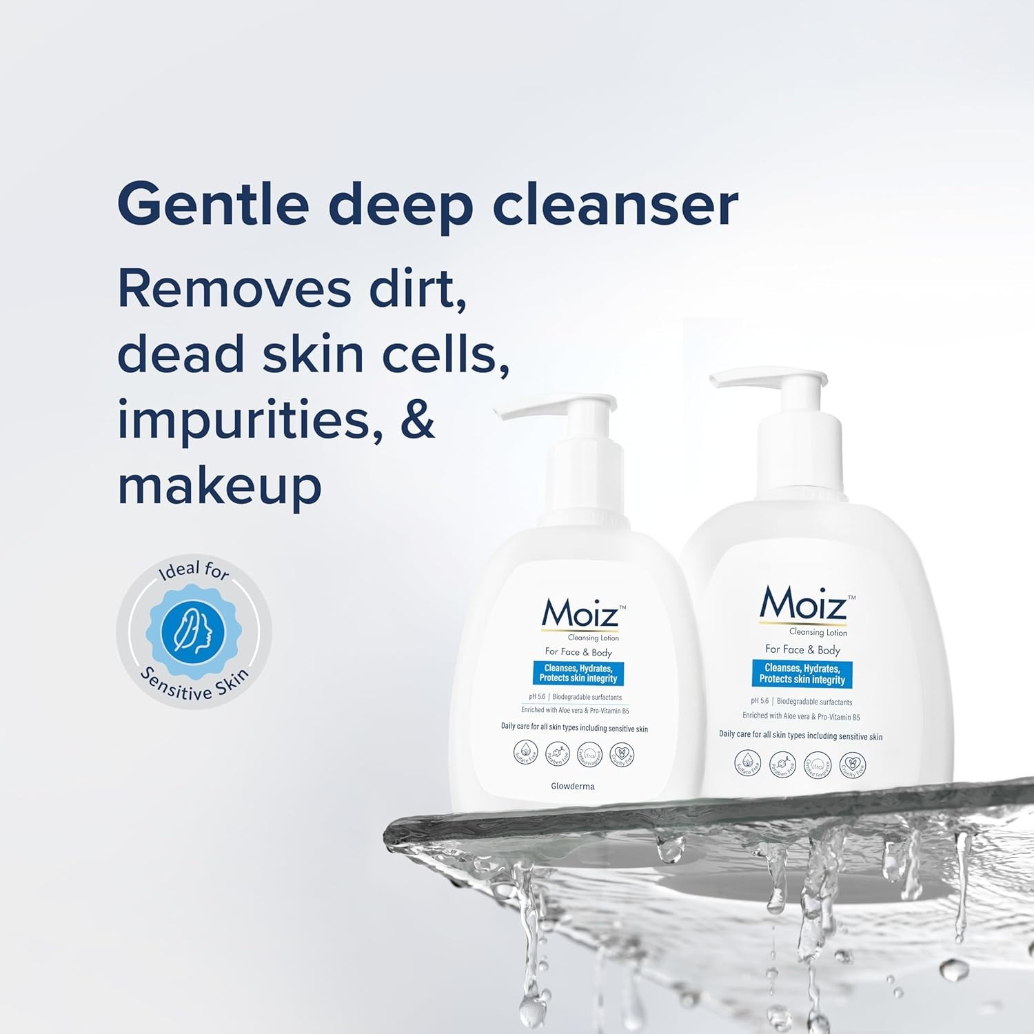 Moiz Cleansing Lotion 200ml for Sensitive & Dry Skin Barrier USA Free Ship