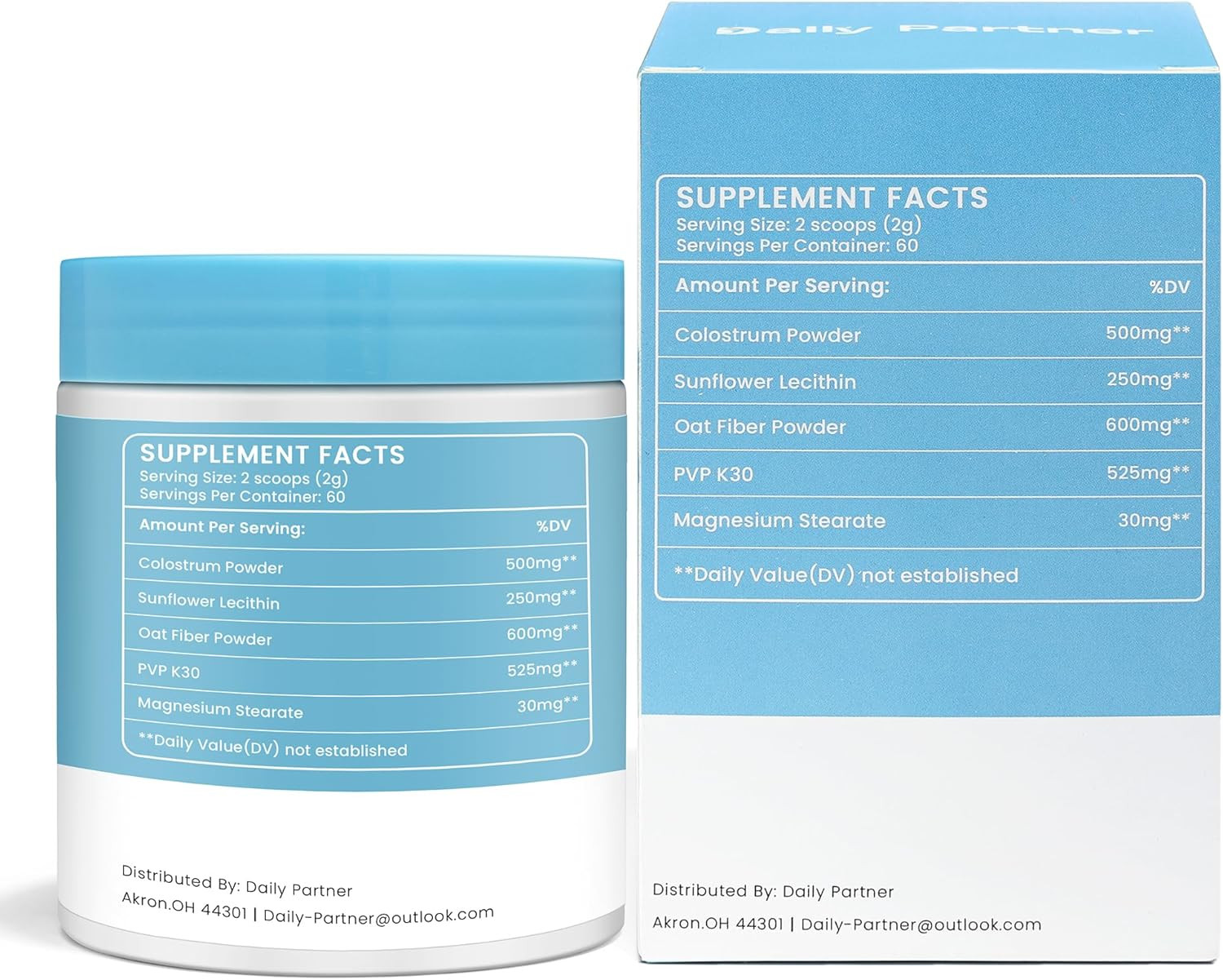 Daily Partner Colostrum Powder Supplement for Humans 120g ~ Exp 8/26