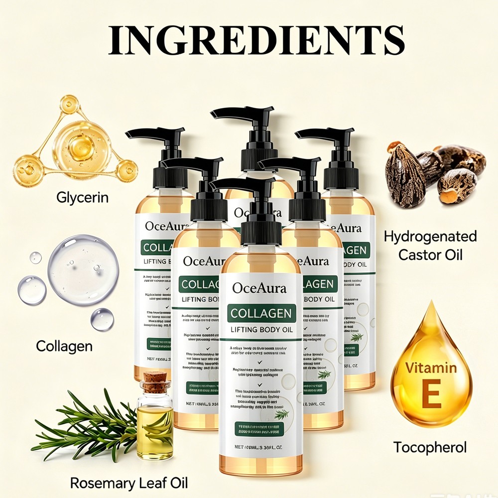 5PCS 100ml Collagen Lifting Body Oil Anti Aging for Neck,Chest,Upper,Arms,Thighs
