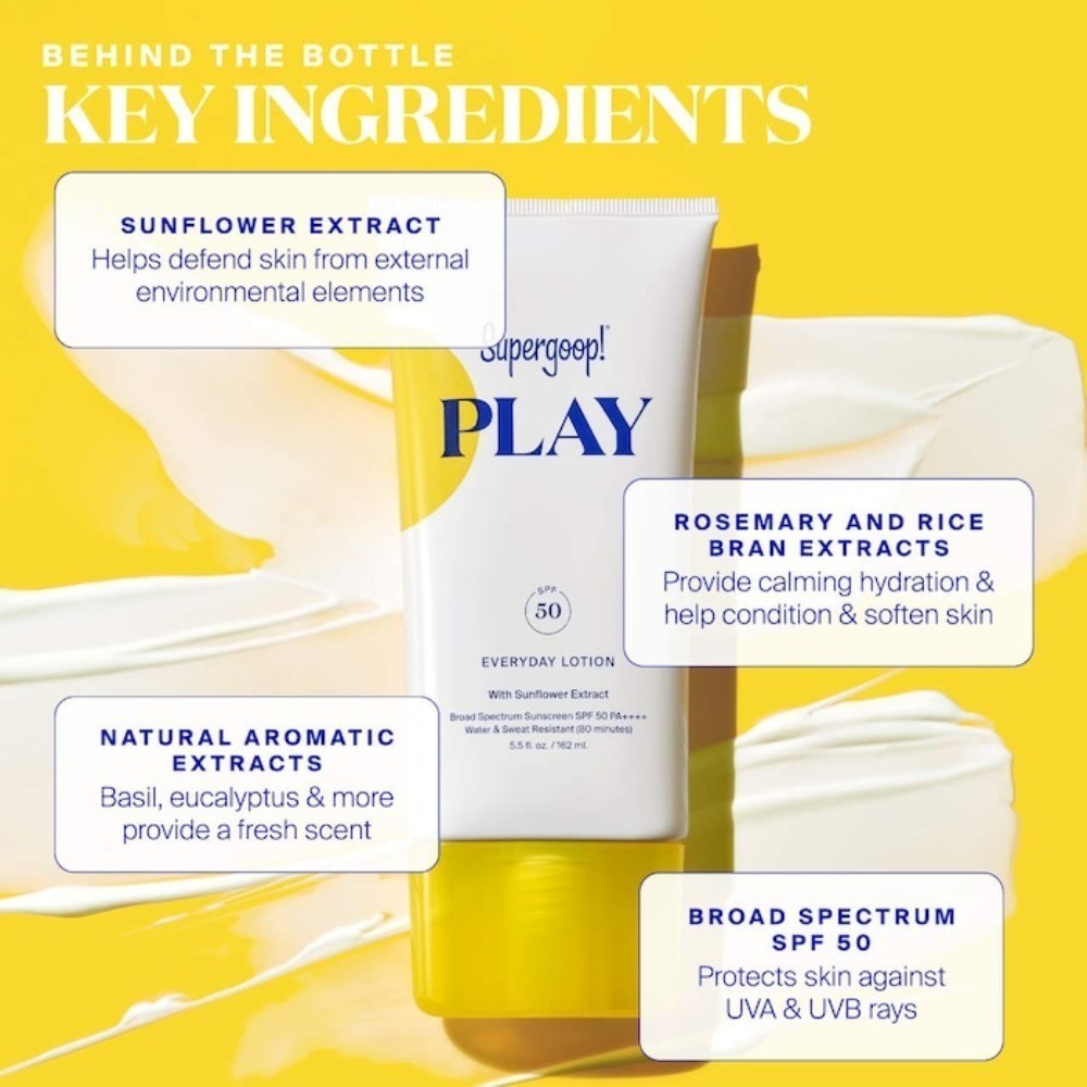 Supergoop! Authentic Everyday Lotion SPF 50 Face & Body Sunscreen 5.5 oz/162 mL