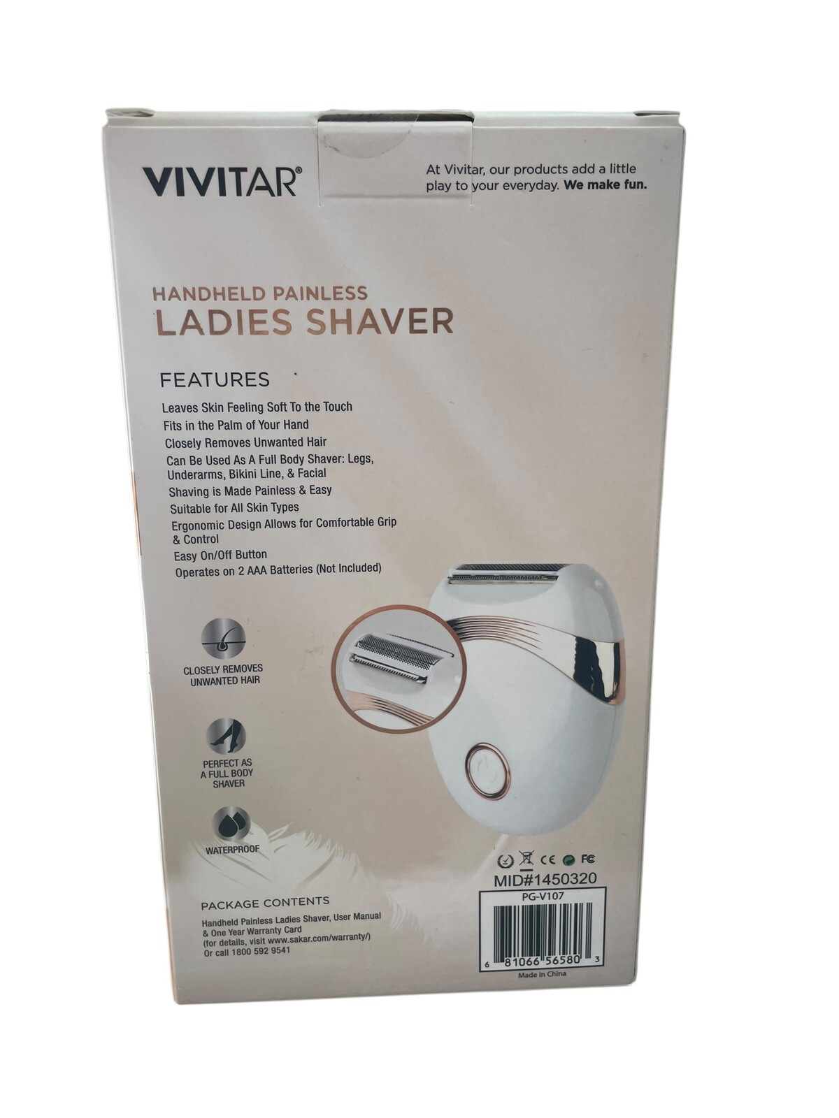 VIVITAR SIMPLY BEAUTIFUL HANDHELD PAINLESS LADIES SHAVER BOXED