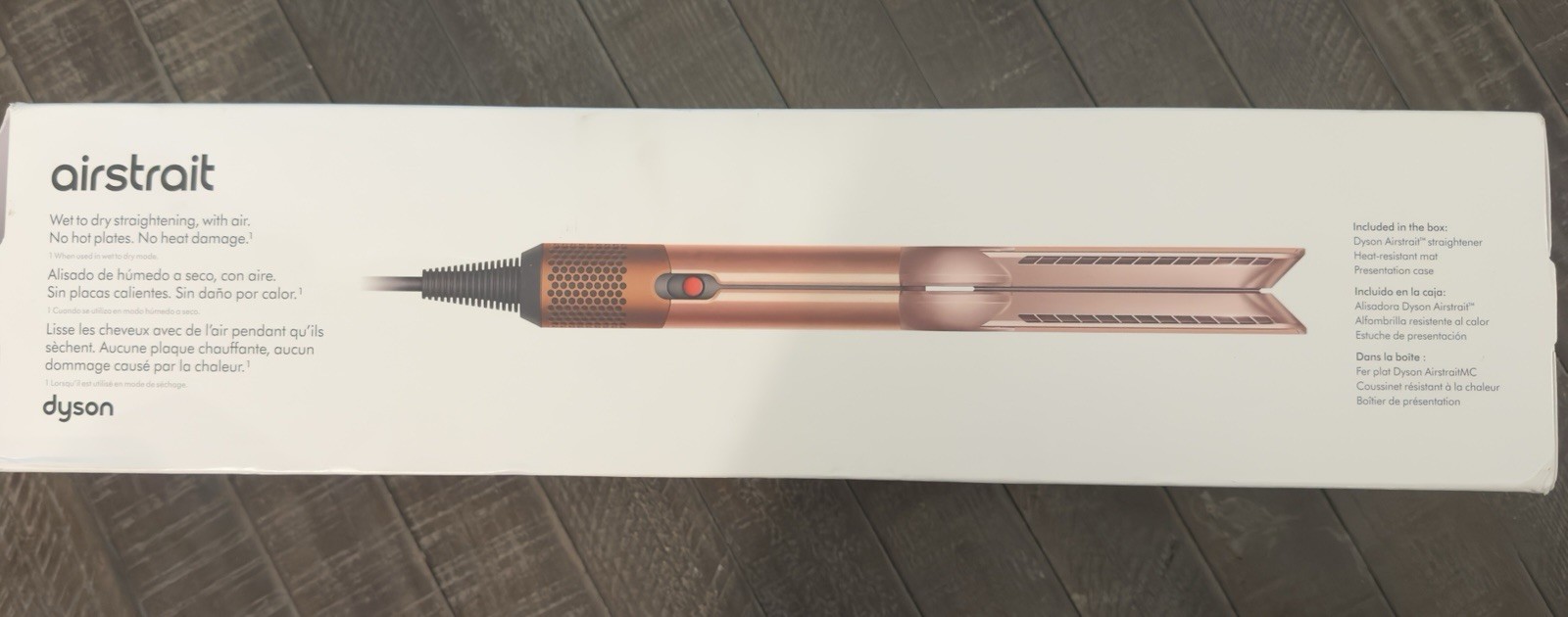 Dyson Airstrait Straightener Copper 285°F Wet-to-Dry w/ Case & Power Adapter