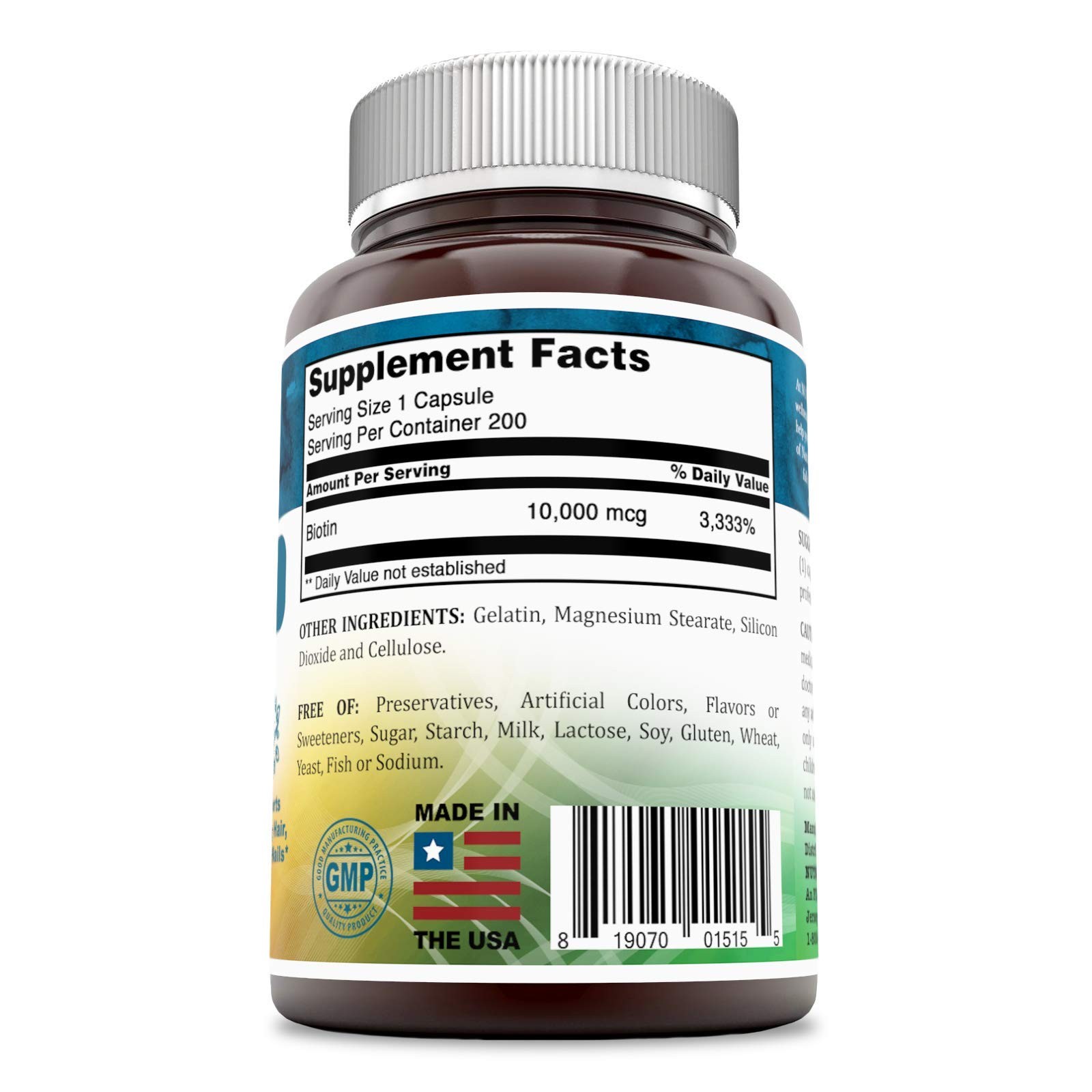 Nutri Essentials Biotin Dietary Supplement – 10,000 mcg 200 Count (Pack of 1)