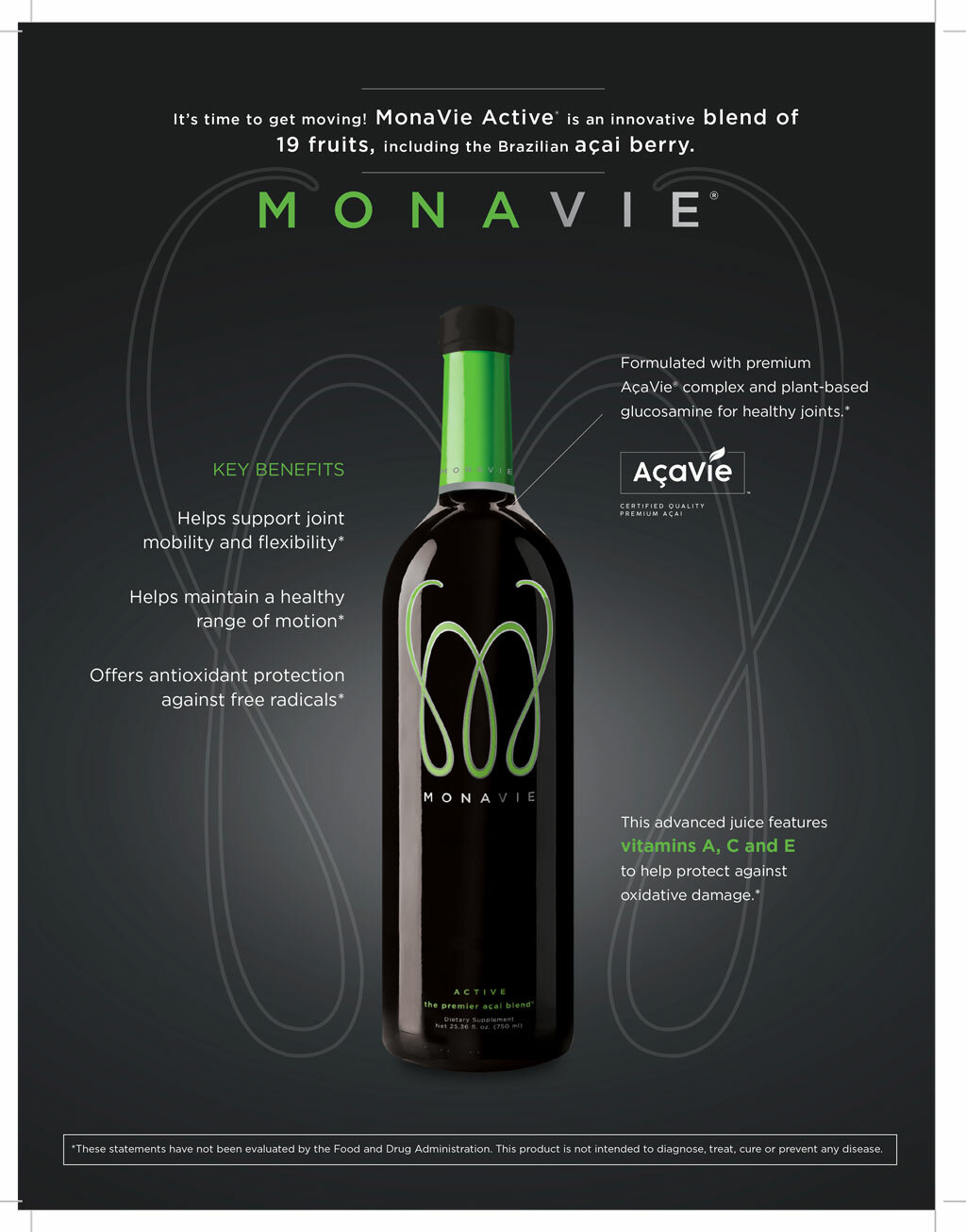 Monavie Active – 1 Bottle – 8/2024 Use By Date