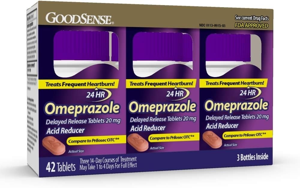 GoodSense Omeprazole Delayed Release Tablets 20 mg, 42 Piece Box, Exp 04/27