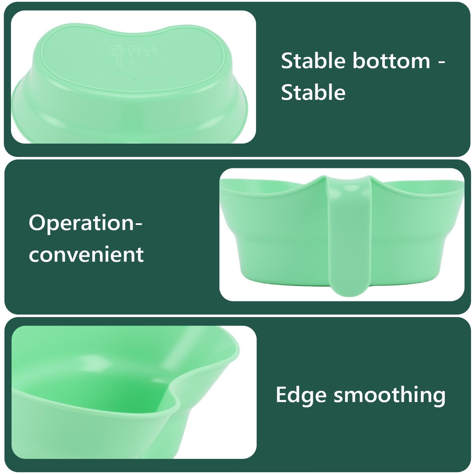 Emesis Basin with Wide Mouth & Handle – Bed Mouthwash As picture show, Green