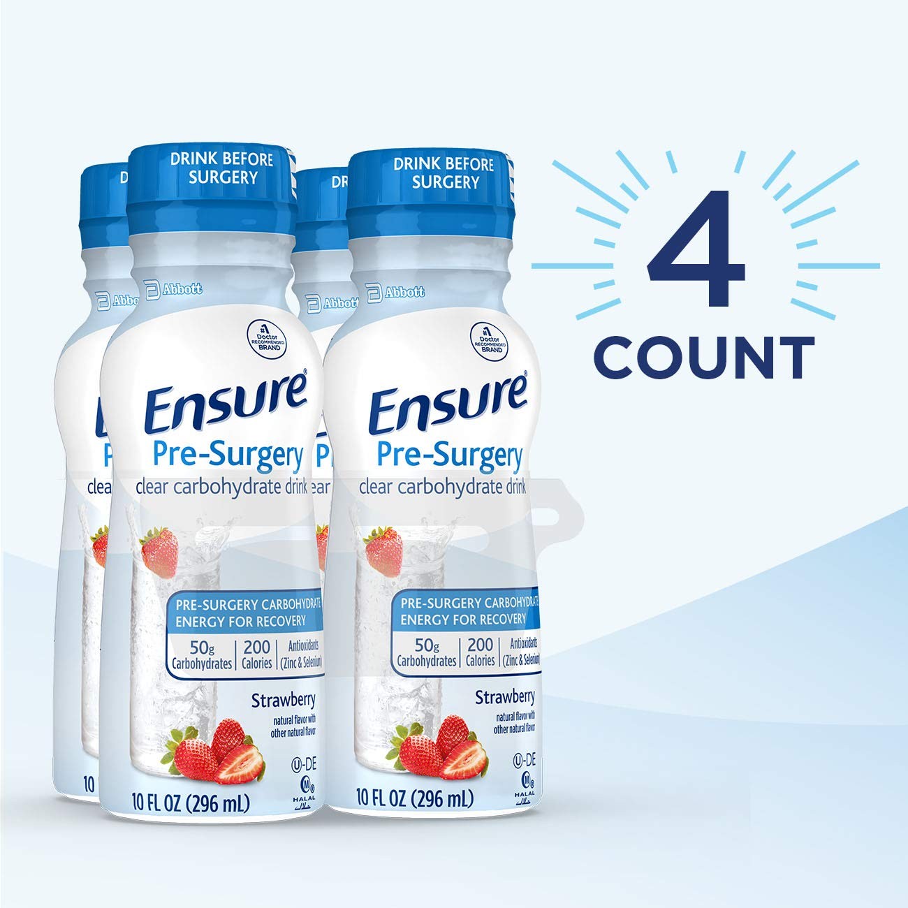 Ensure Pre-Surgery, Clear Carbohydrate Drink, 10 Fl Oz (Pack of 4)