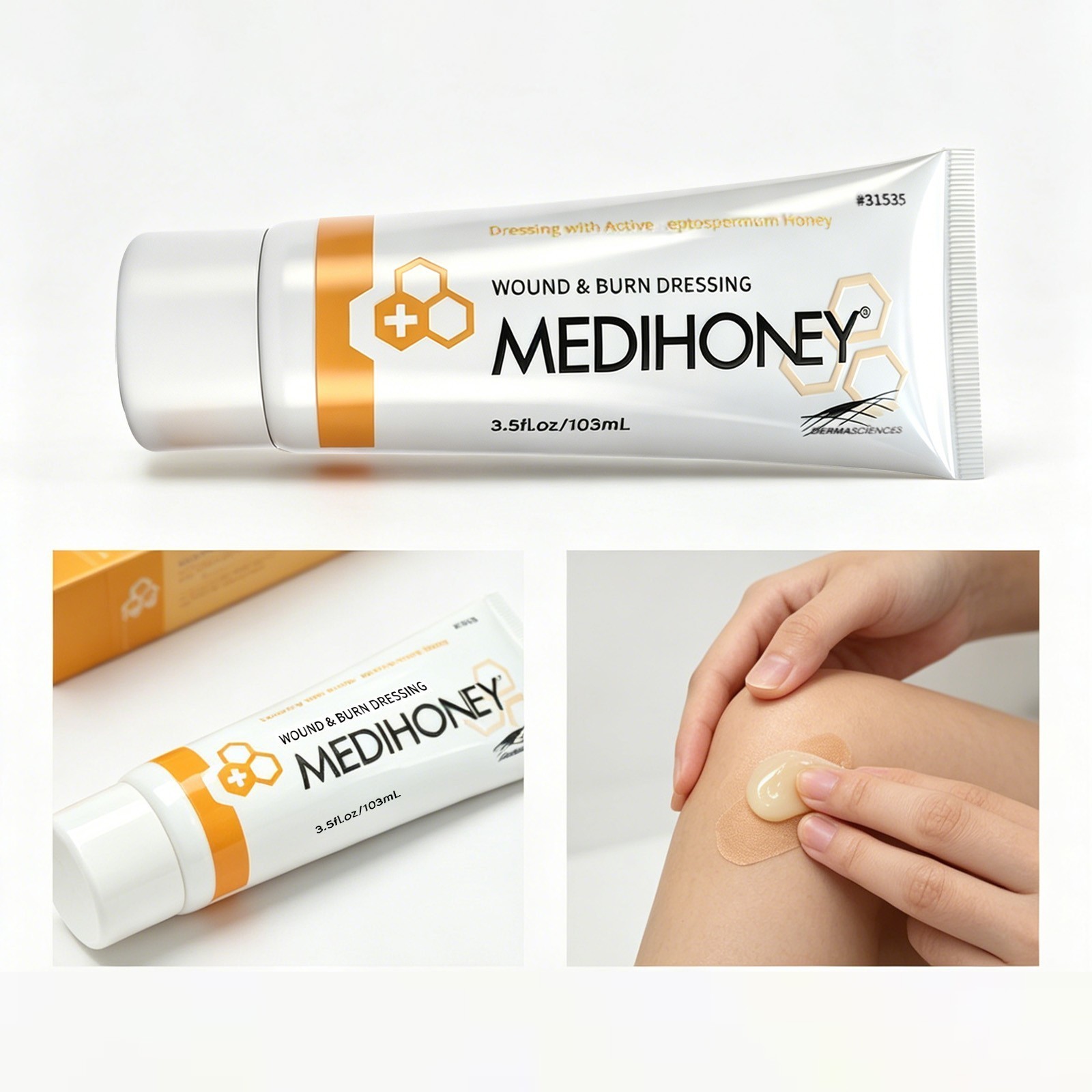 MediHoney – 3.5 oz Gel Wound & Burn Dressing Tube Medical Grade Honey NEW
