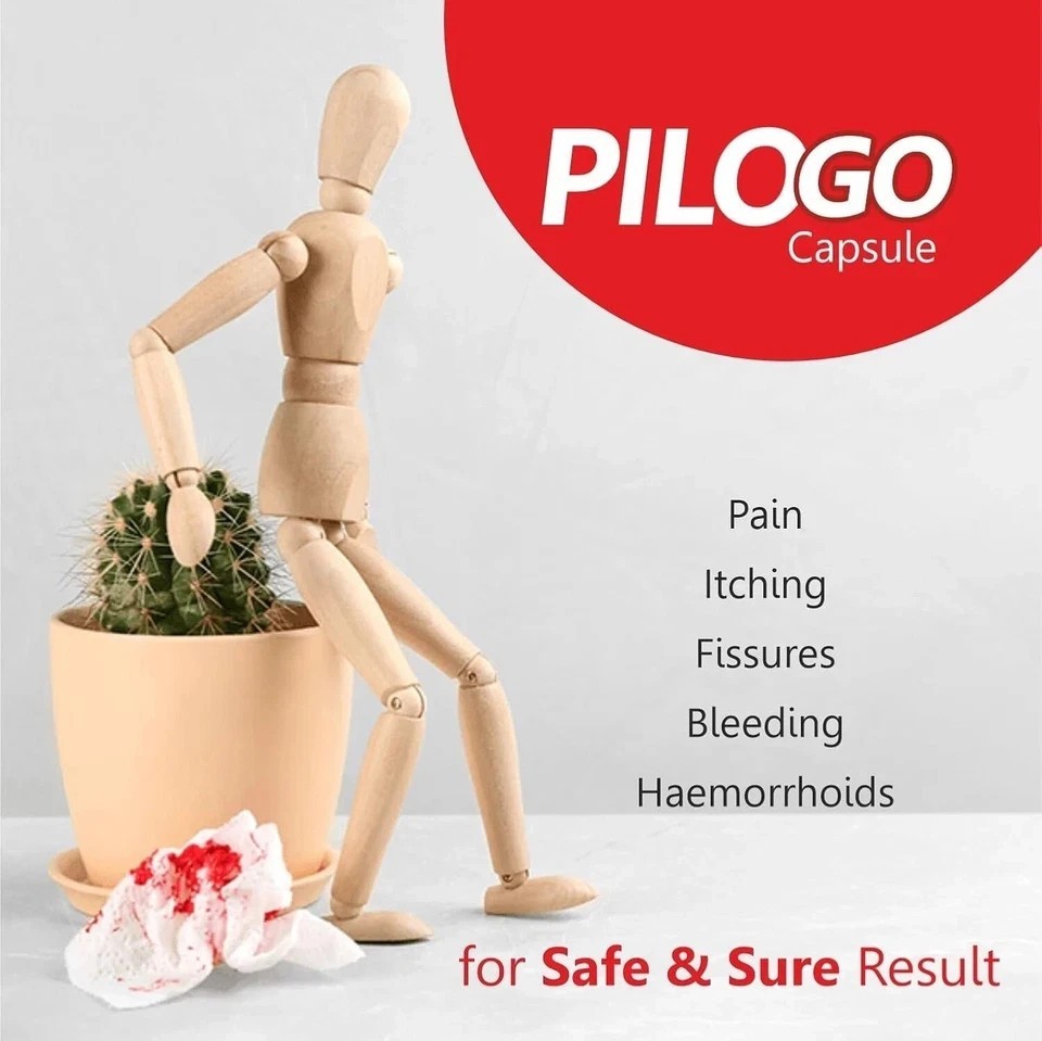 Leeford Pilogo Ayurvedic Piles Relief Supplement Pack of 30 Capsule Free Ship