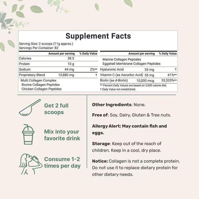 Multi Collagen 8 in 1 Complex for Women ~ 240 Capsules ~ Type I, II, III, V, X