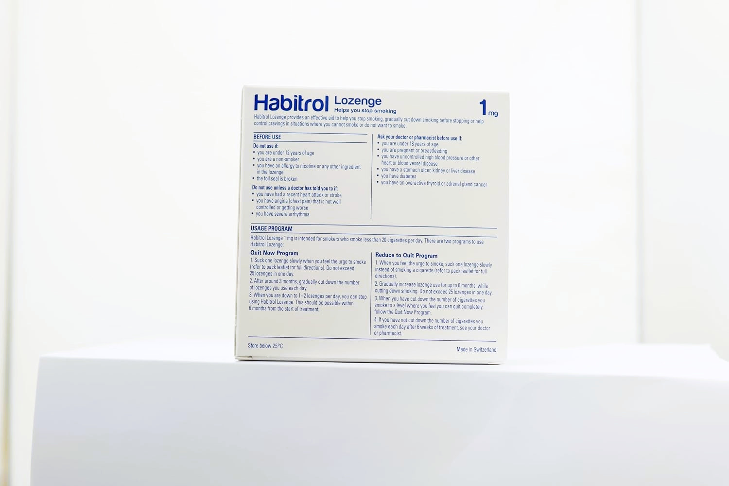 Habitrol Nicotine Lozenges 1mg Mint 216ct Sugar Free – Stop Smoking Aid