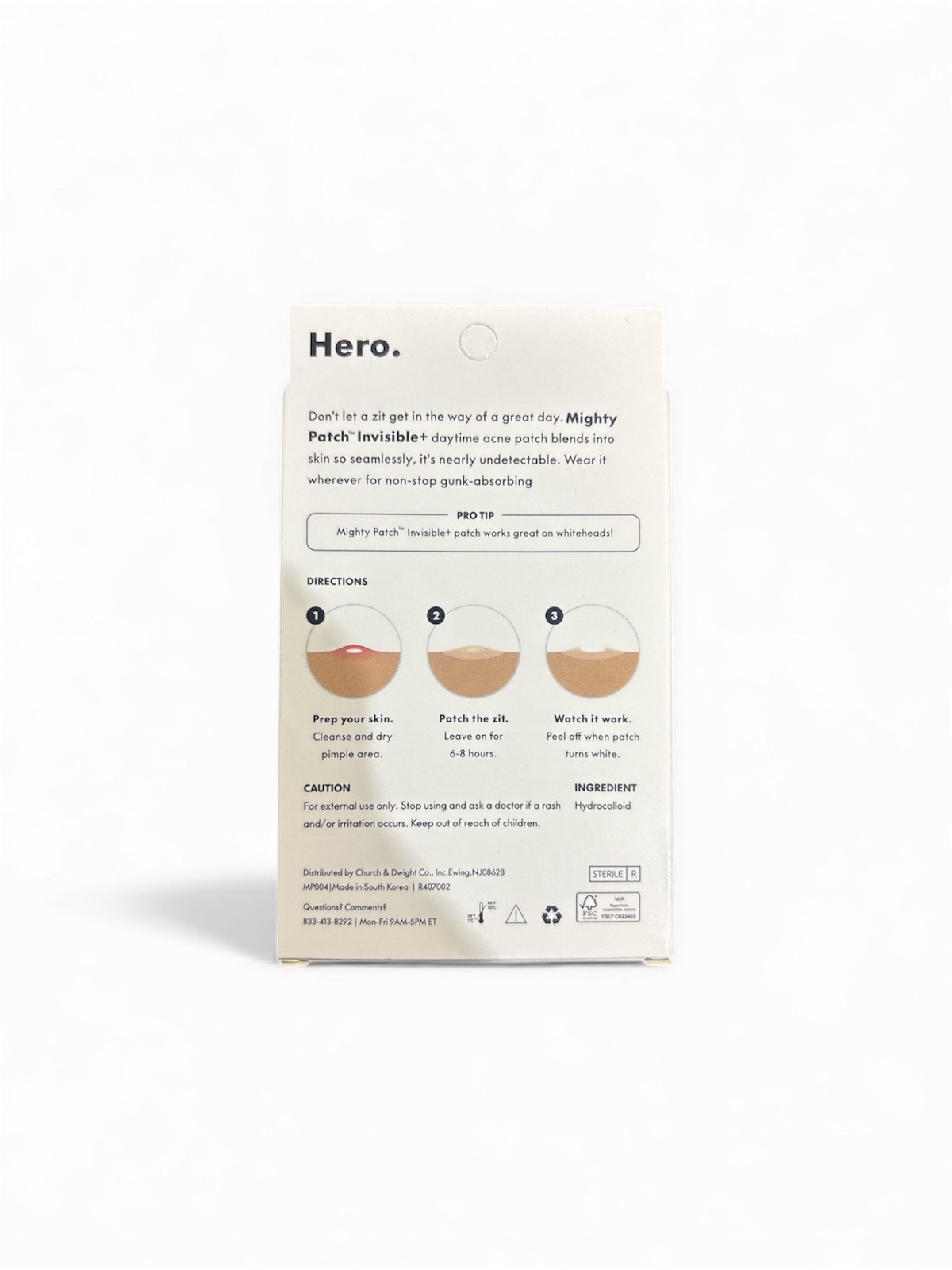 Hero Cosmetics Mighty Patch Invisible+ – 72ct Hydrocolloid Acne Pimple Patches