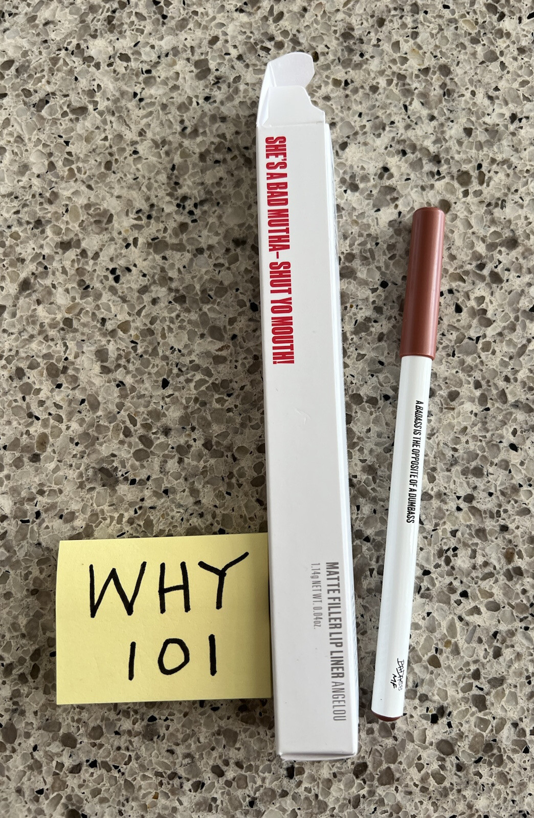 UOMA Badass MF Matte Filler Lip Liner In ANGELOU 1.14g/.04oz FULL SZ BNIB SEAL