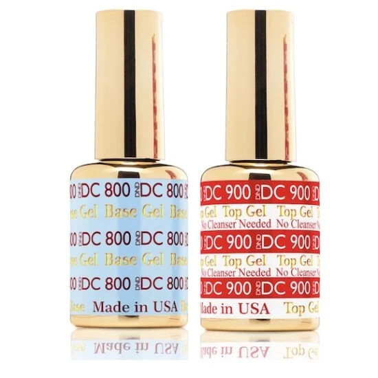 DND DC Duo Top Coat No Cleanse 900 & Base Coat 800 Soak Off Gel Polsh 2024