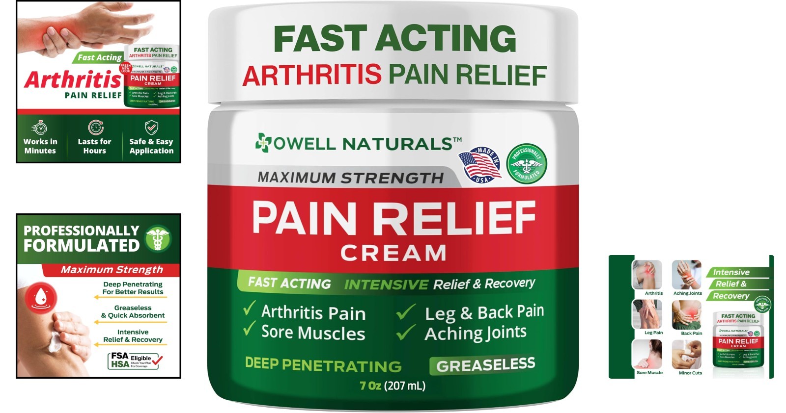 7 oz Maximum Strength Muscle & Joint Relief Cream – Menthol Scented Comfort