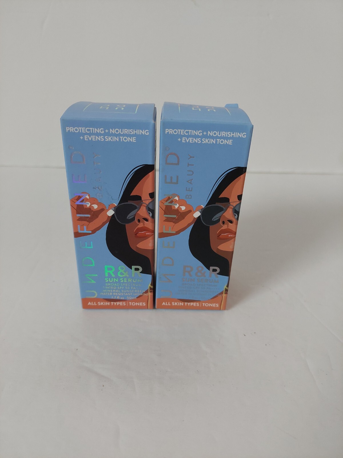 NEW Lot Of 2 Undefined Beauty R&R Sun Serum Broad Spectrum SPF 50 Ex 01/2025