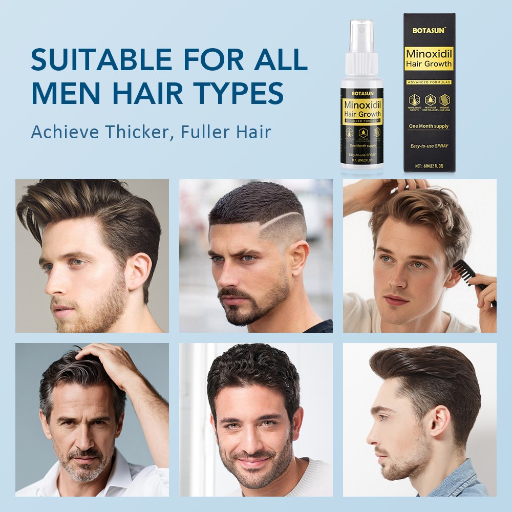 3 Pack 5% Minoxidil Hair Growth Serum Spray for Men Hair Regrowth 3 Month Supply