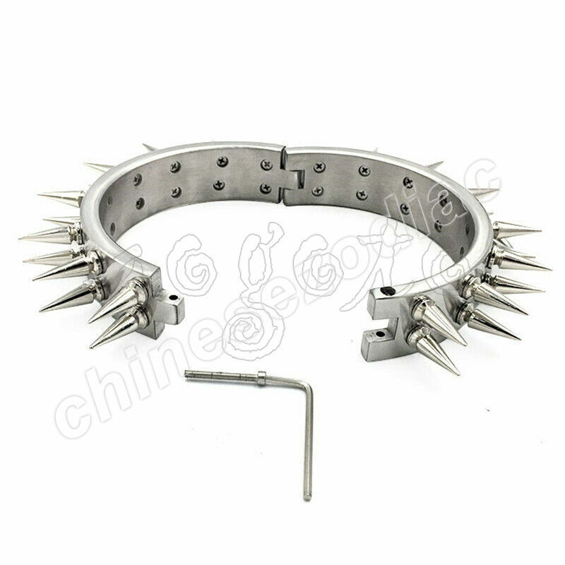 3cm 4cm 6cm High Stainless Steel Neck Collar with Thorn Double Row Spike Choker