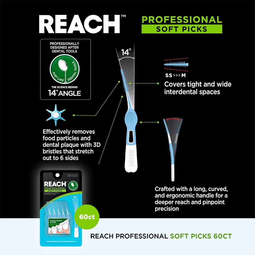 Reach Professional Soft Pick Teeth Cleaners, 60 Count – Pack of 3