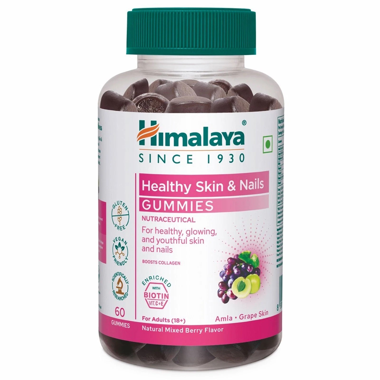 Himalaya Healthy Skin & Nails 60 Gummies Natural Mixed Berry