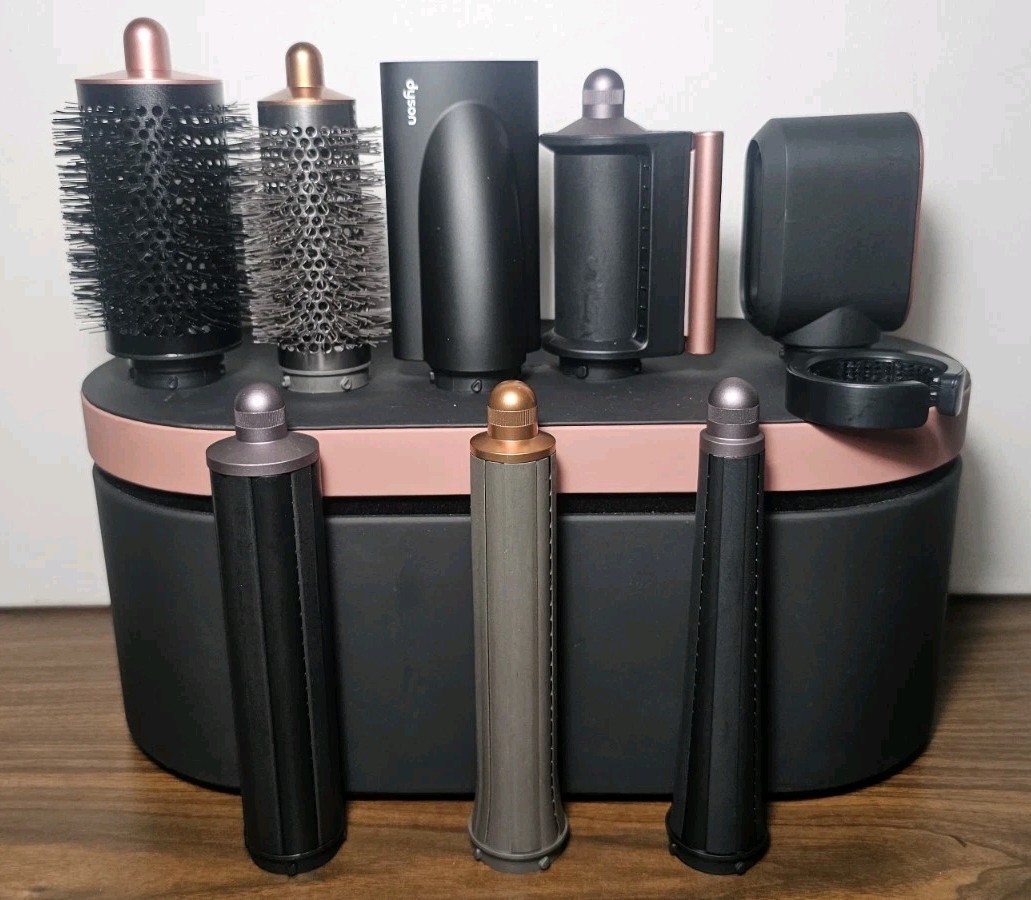 Dyson Airwrap HS05 Multi Styler Long Barrel w/Attachment & Storage Nickel/Copper