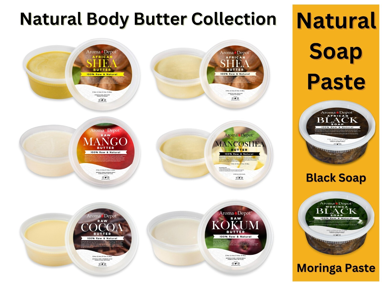 100% Raw African Shea Butter Unrefined Natural Organic Pure YELLOW Wholesale
