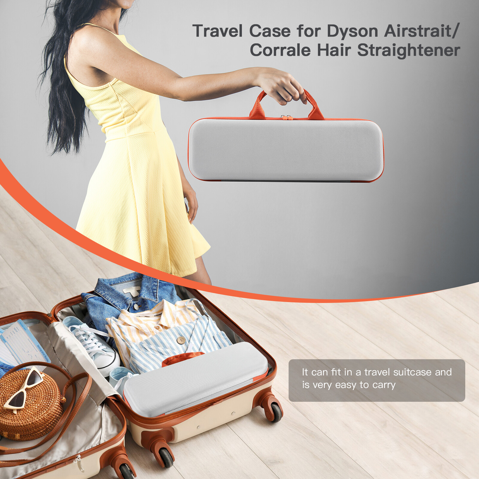 Travel Portable Case Box For Dyson Airstrait HT01 Hair Straightener Storage Bag