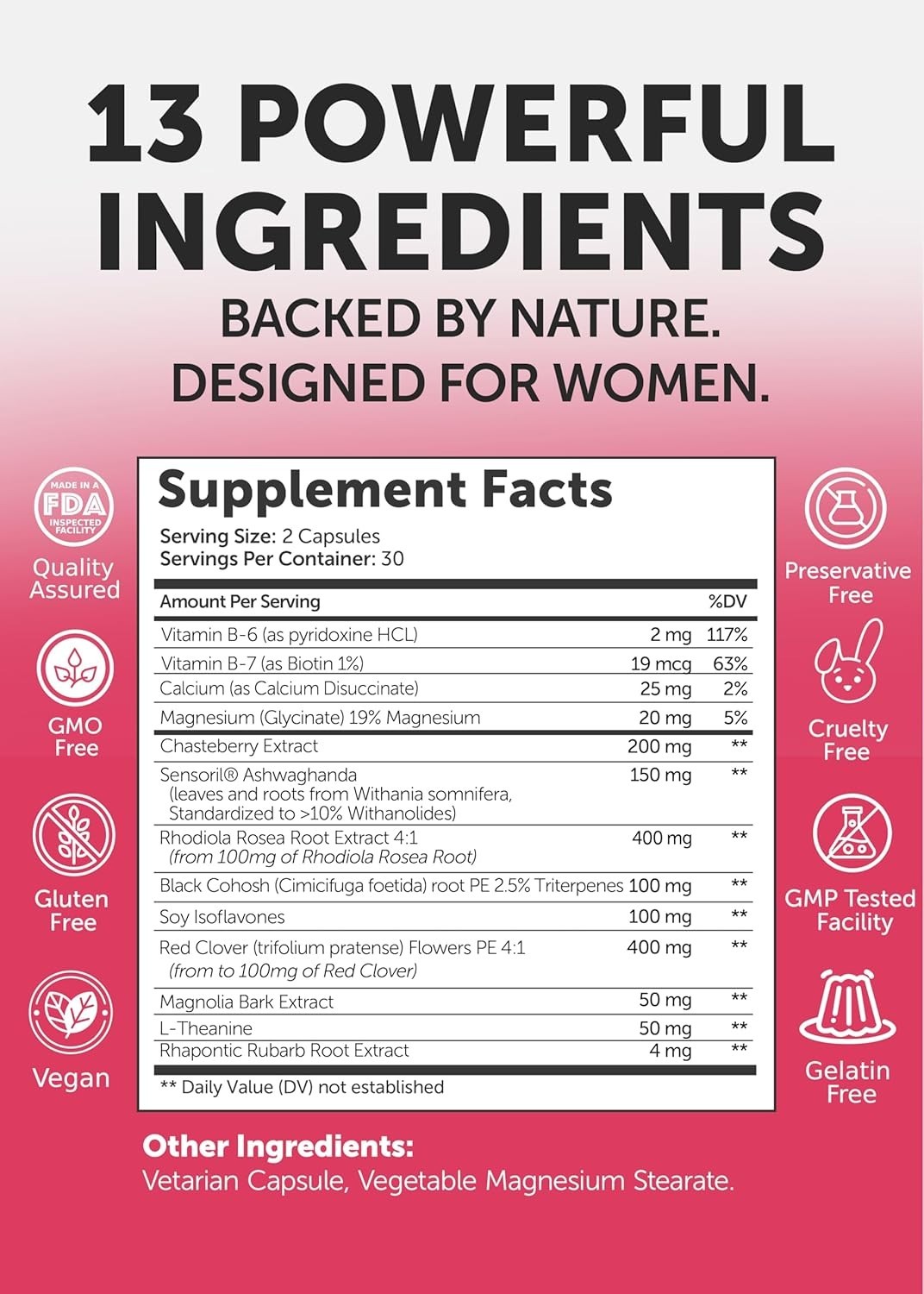 Lunakai Natural Menopause Supplements for Women 13-in-1 Menopause Relief