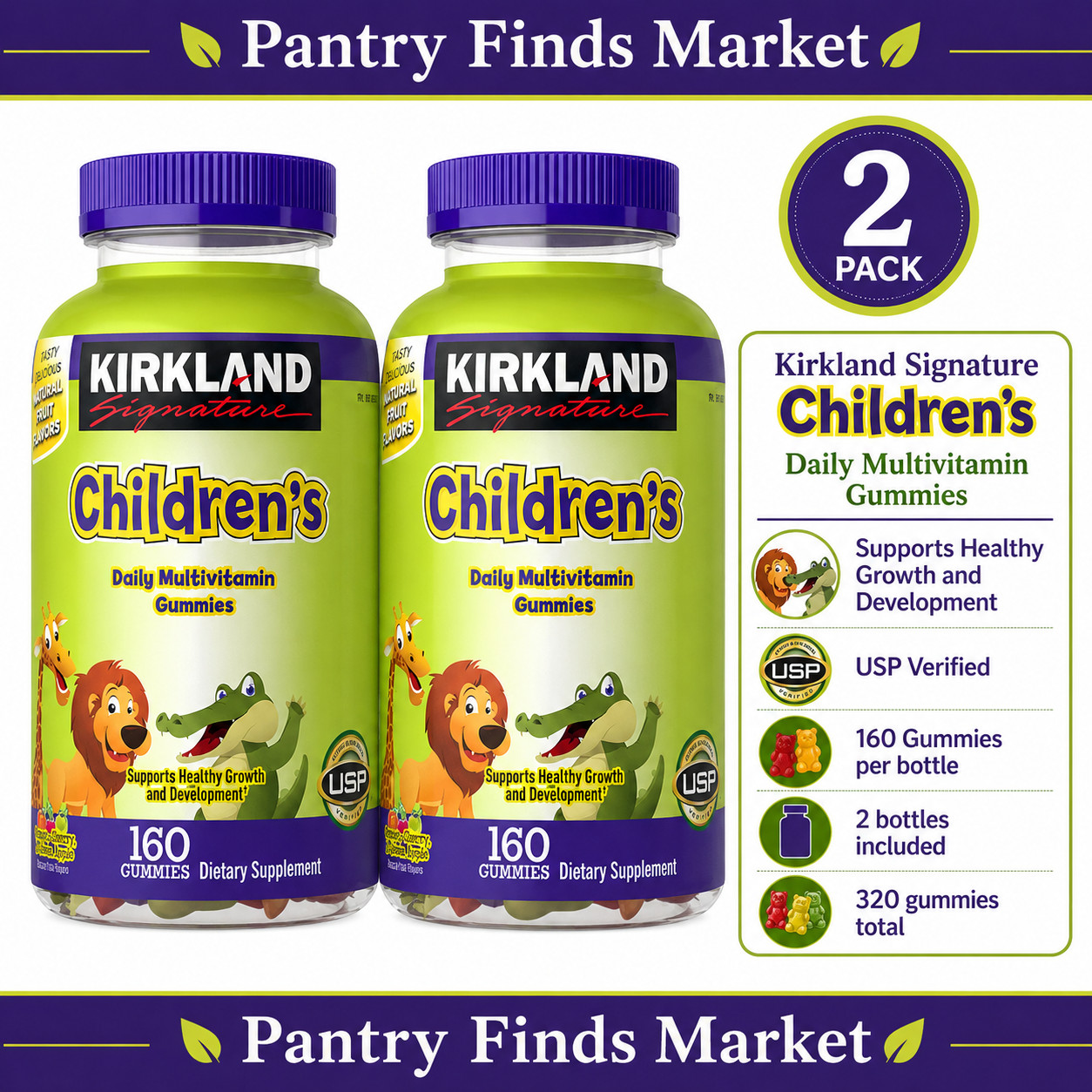 Kirkland Signature Children’s Multivitamin, 320 Gummies, Gluten Free