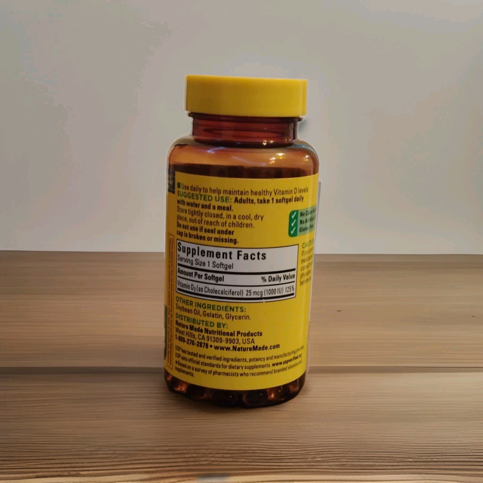 Nature Made Vitamin D3 25 mcg (1000 IU) Bone & Immune 100 Softgels