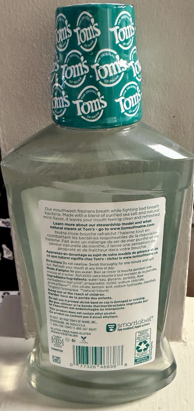 Toms Of Maine, Mouthwash Sea Salt Mint, 16 Fl Oz