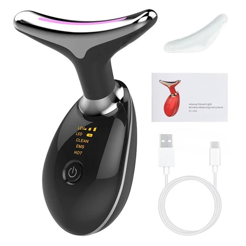 7 Colors Face Neck Massager Facial Lifting Device Skin Tightening Anti Wrinkle