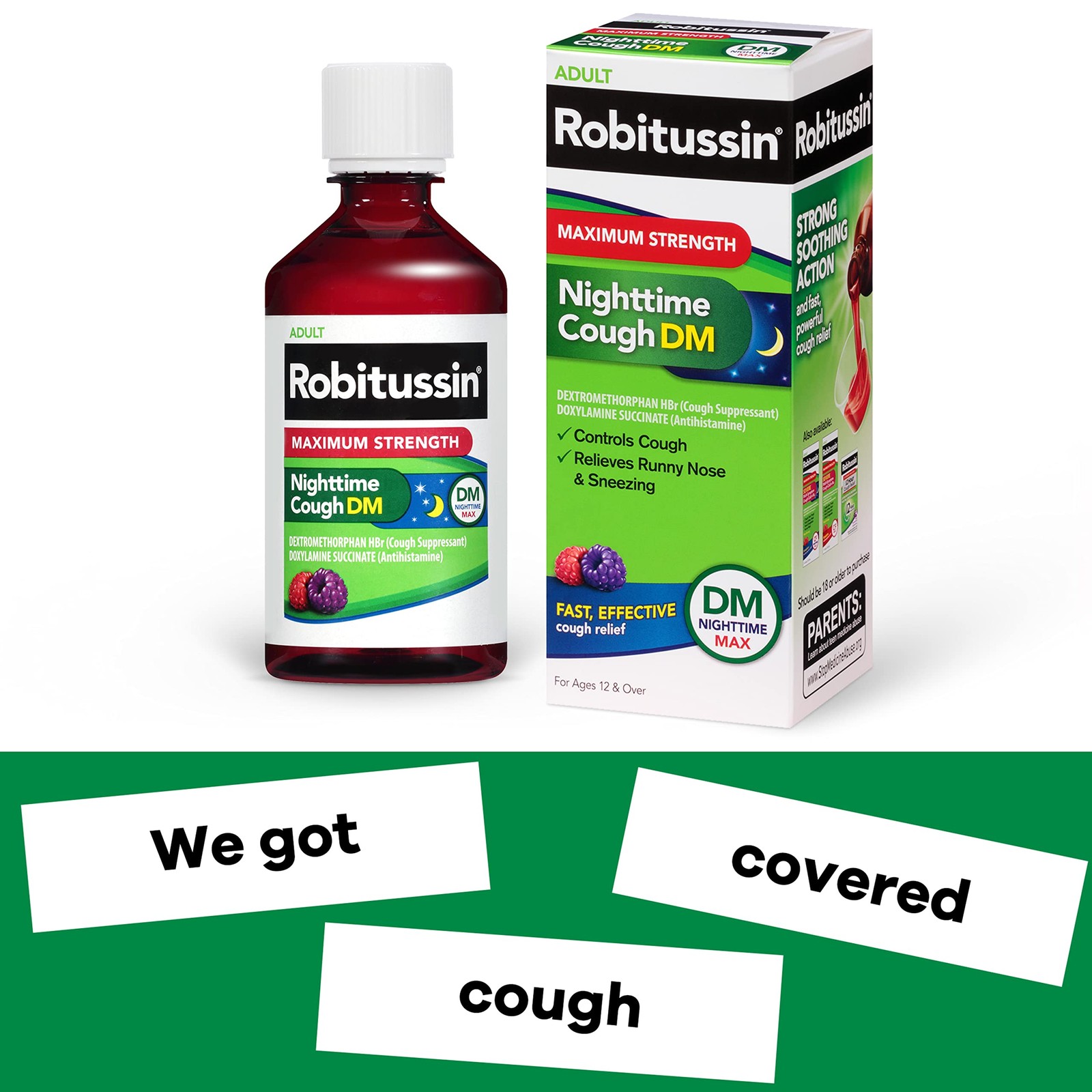 Robitussin Maximum Strength *11/2028*Nighttime Cough DM, Cough Medicine for