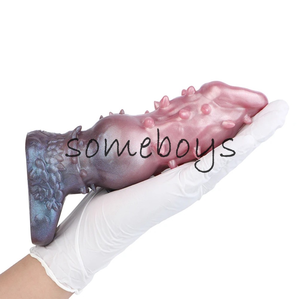 19*6cm Mace Spiked Club Penis Sleeve Silicone Reusable Condom Extender-Enlarger