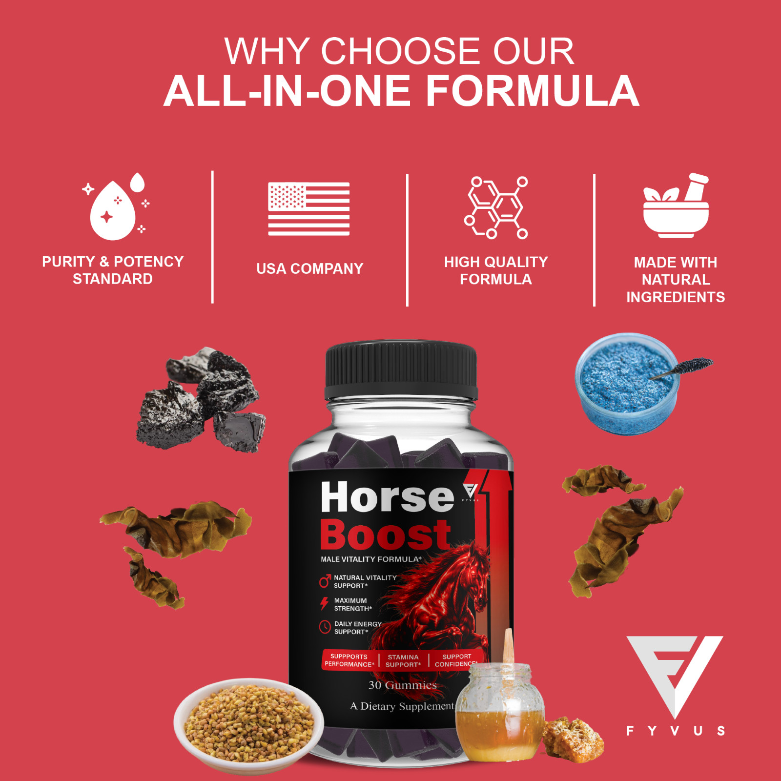 (3 Pack) Horse Boost Gummies, HorseBoost Male Performance (90 Gummies)