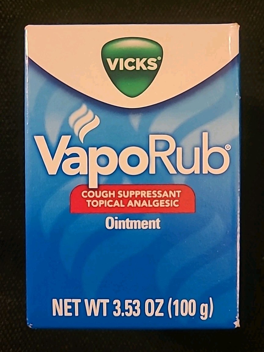 Vicks 223311 VapoRub Cough Suppressant Topical Analgesic Ointment – 3.53 Oz