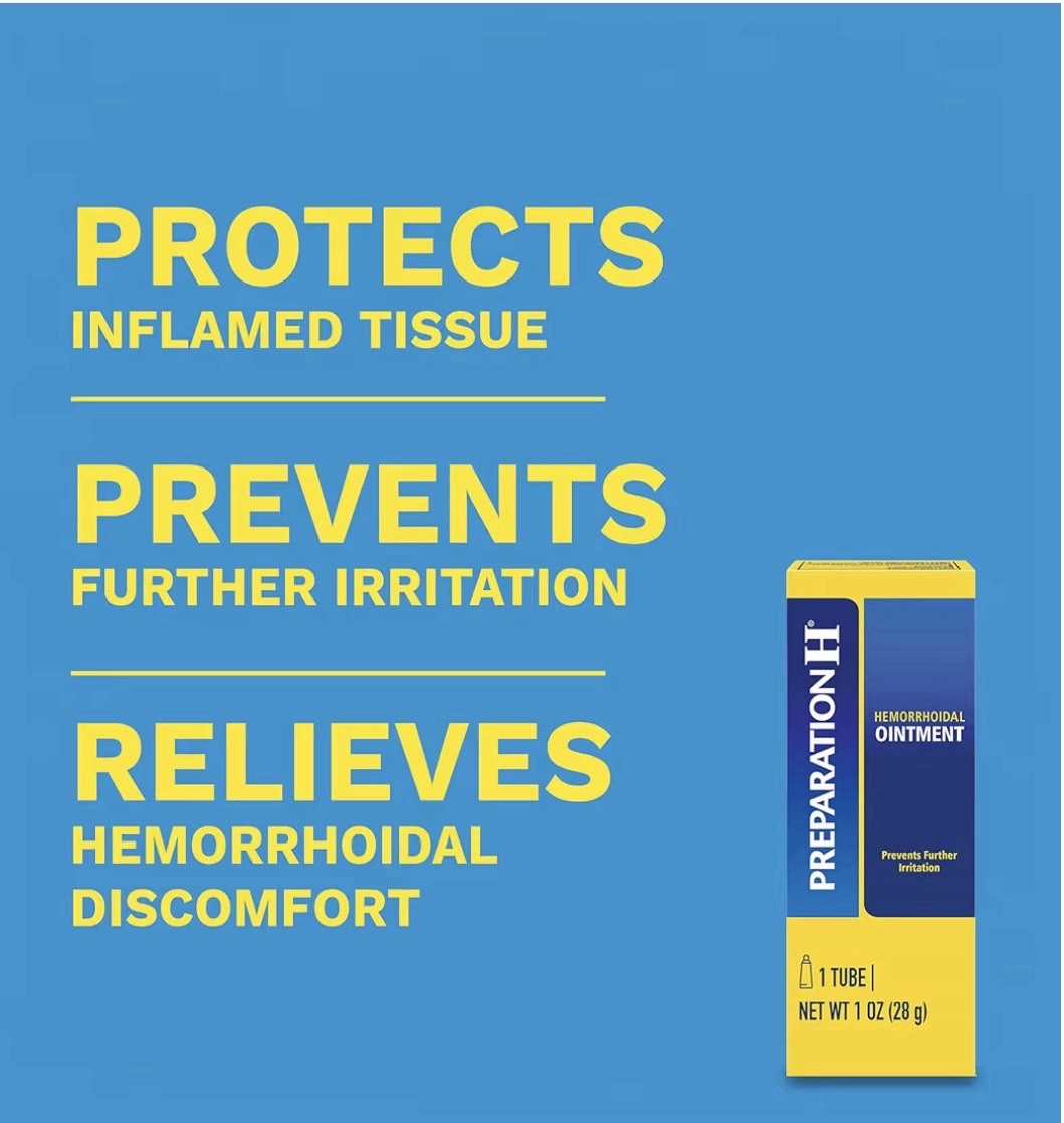 Preparation H Hemorrhoid Ointment, Itching, Burning and Discomfort Relief-1 Tube