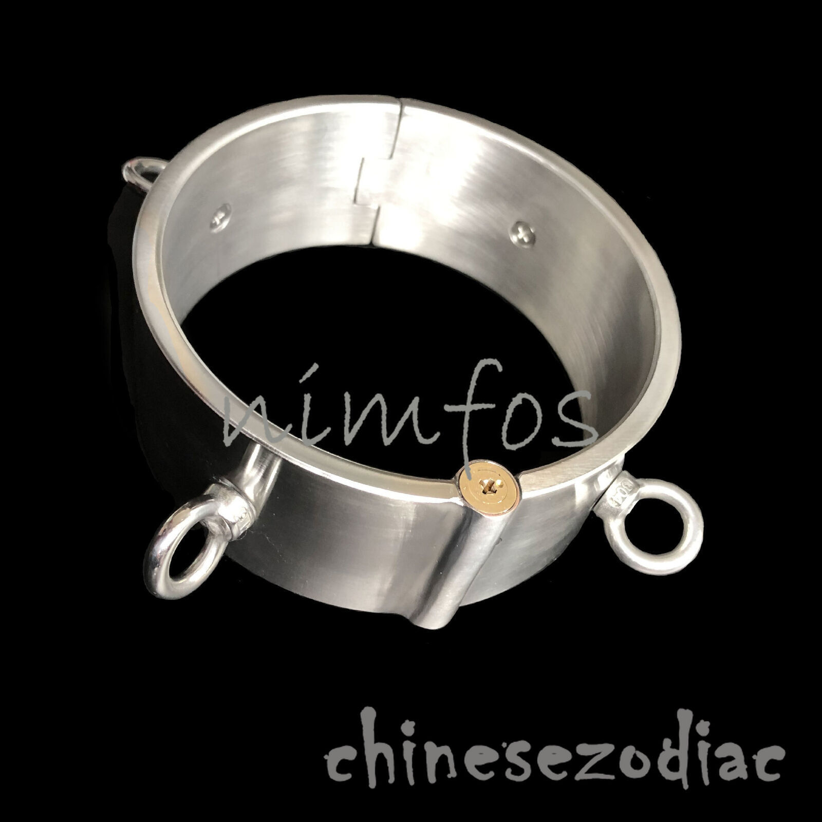 6CM High Heavy Duty 4 Ears Stainless Steel Neck Collar Restraint with Press Lock