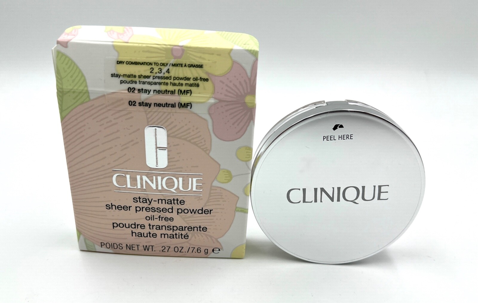 New in Box! Clinique Stay-Matte Sheer Pressed Powder Oil Free ~ 02 Stay Neutral