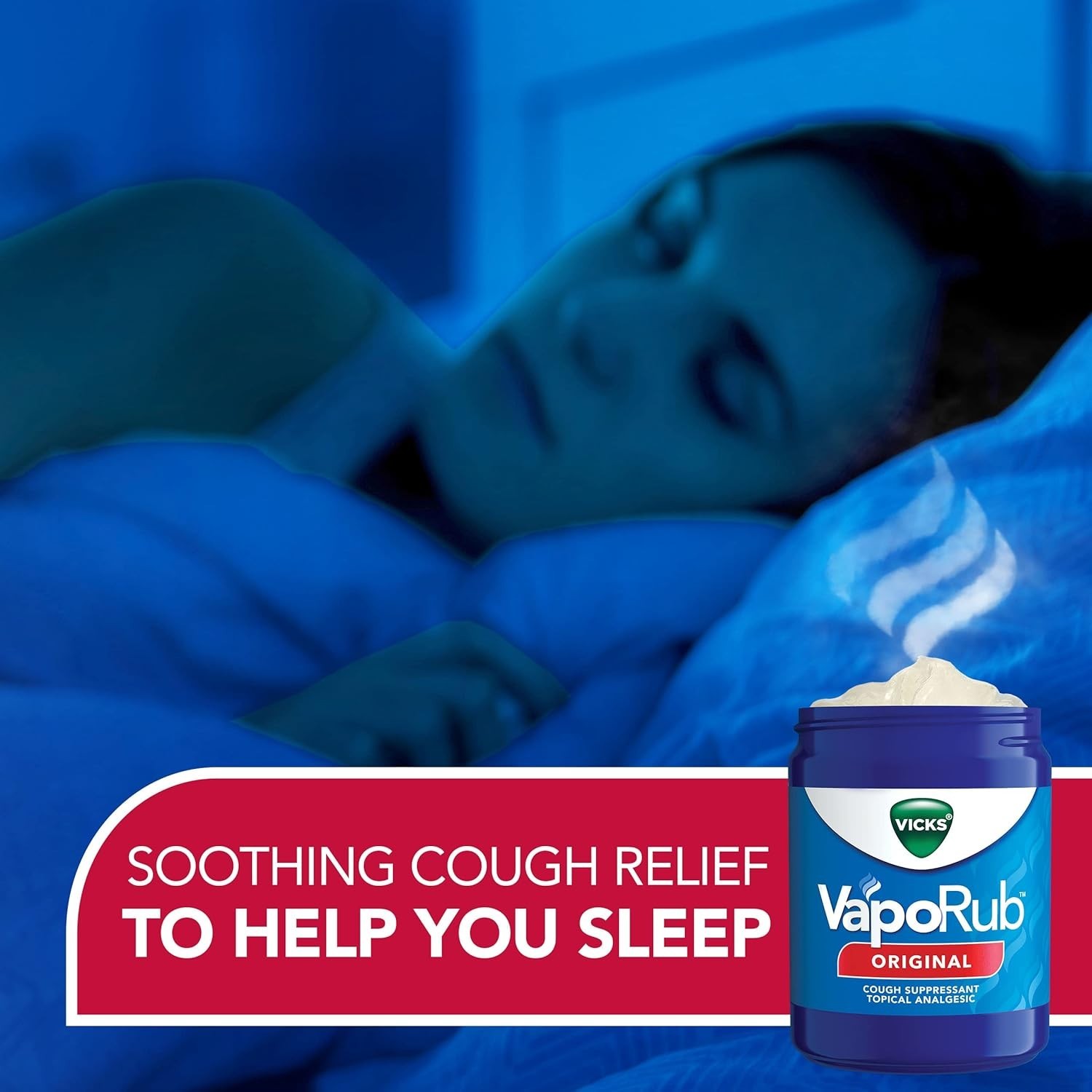 Vicks VapoRub, Original, Cough Suppressant, Topical Chest Rub & Analgesic Ointme