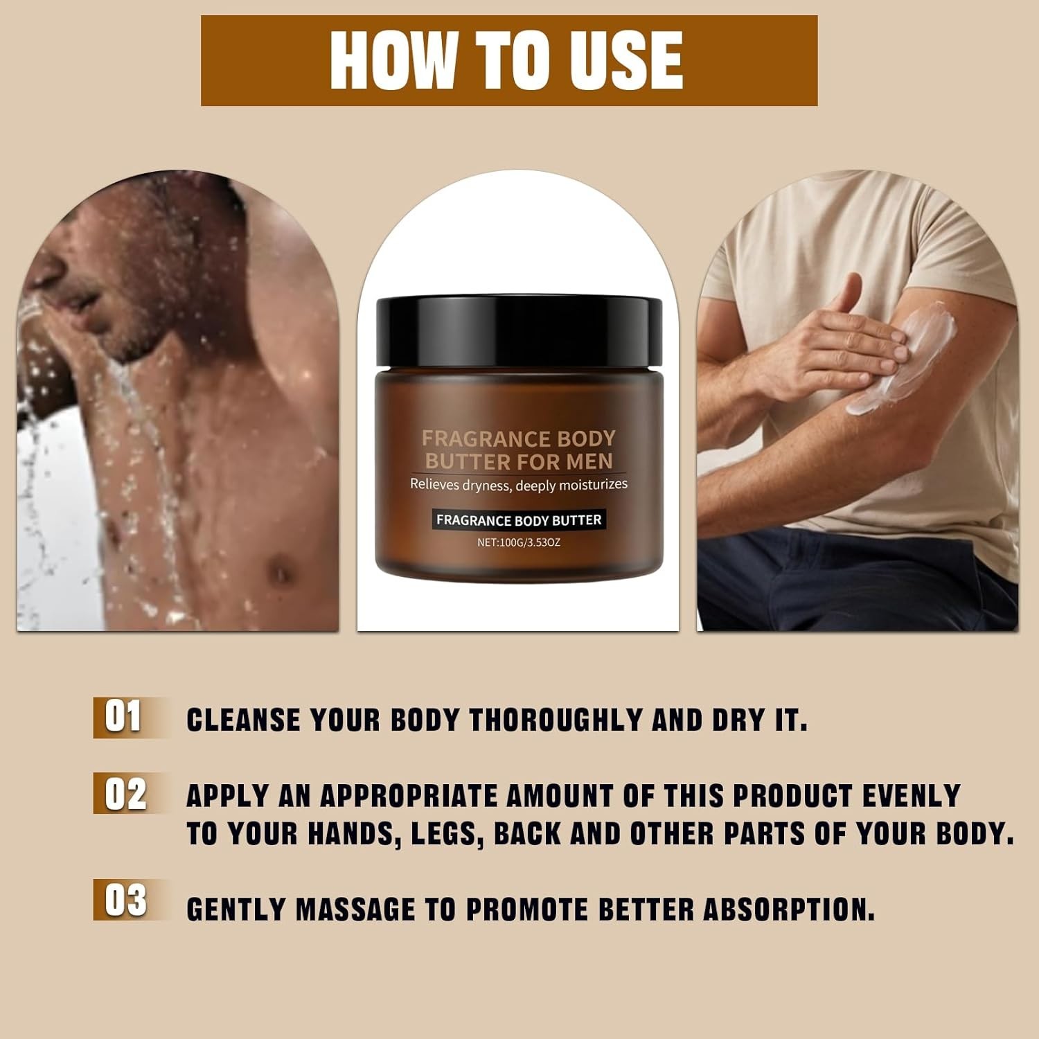 2PCS Pheromone Body Butter for Men, Body Skin Cream with Shea Butter
