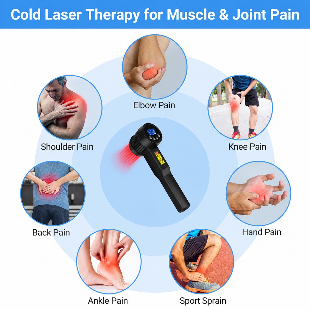 5W Cold Laser Therapy Device Low Level Laser Treatment for Pain Relief 650+808nm