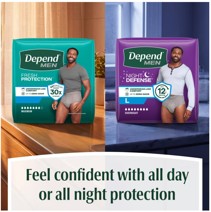 Depend Fresh Protection Incontinence Underwear for Men, Adult, XXL, 44 Count