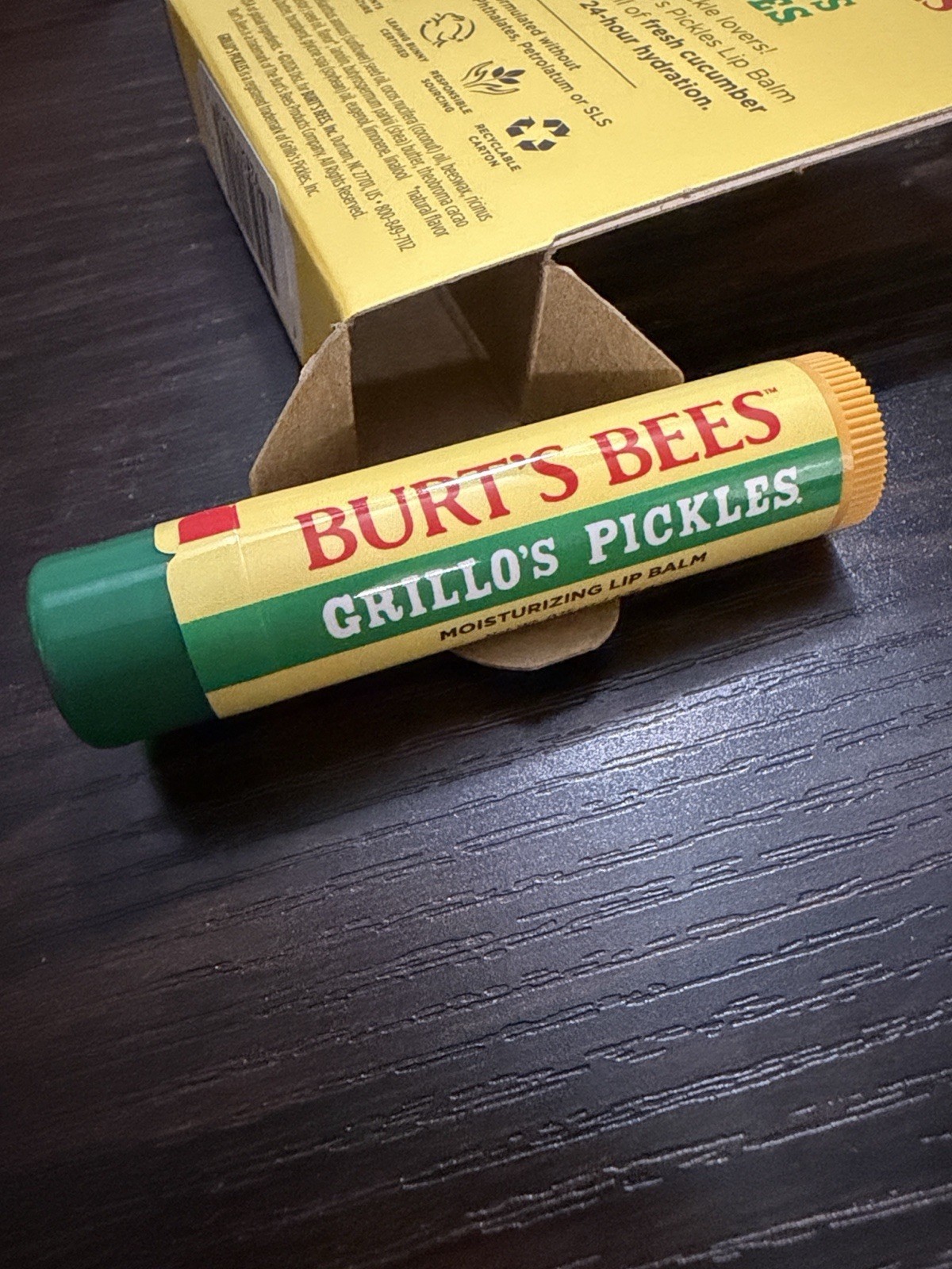 Burt’s Bees Grillo’s Pickles Limited Edition Lip Balm Cucumber Dill 0.15 oz