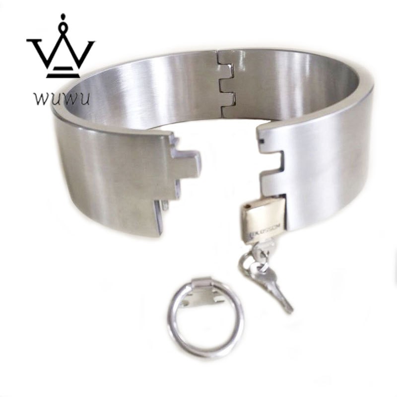 6cm High Binding Collar Stainless Steel Sexy Collar Slave Collar Couple Shackle